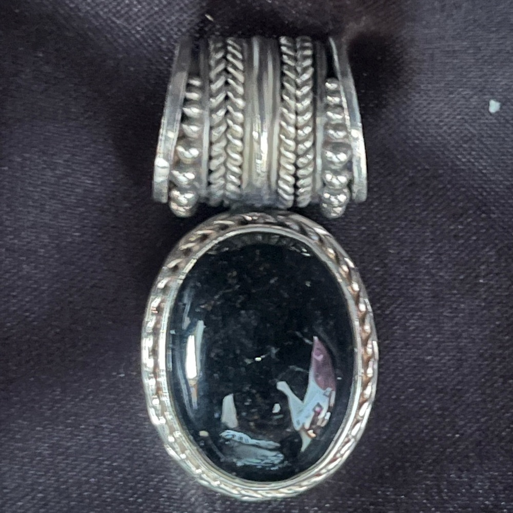 Black Rutilated Quartz Pendant 925 Sterling Silver Necklace Pendant